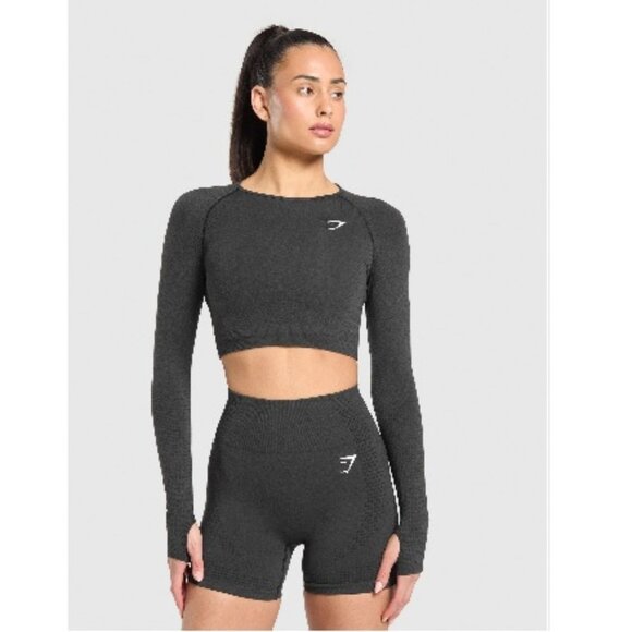 Gymshark Vital Crop Top Compression Fit, Black | Size Medium - Picture 1 of 8